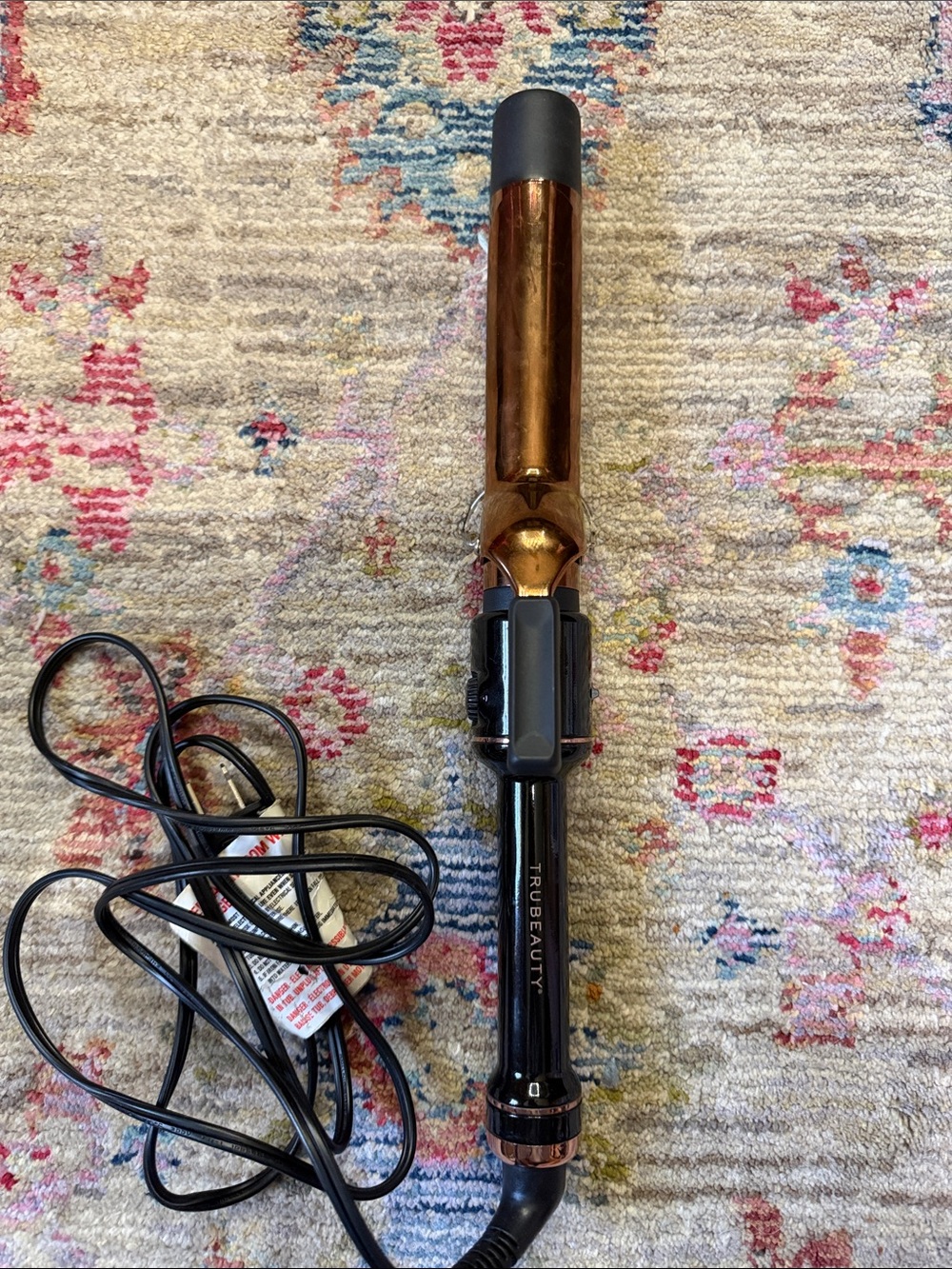 TruBeauty 1.25" Gold Curling Iron – Black Handle